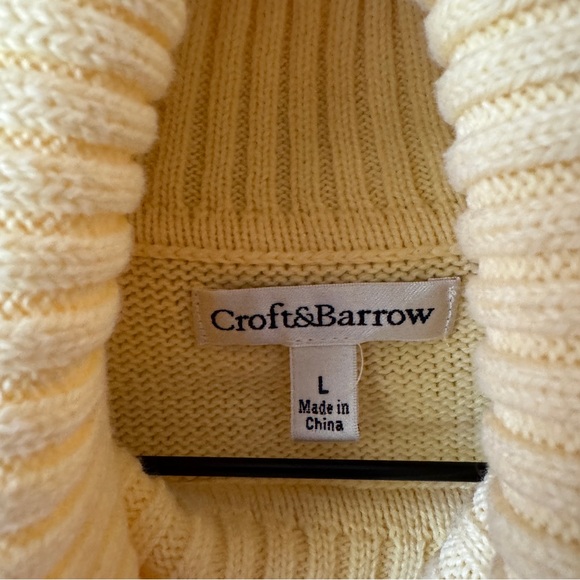 Butter Yellow Croft & Barrow Turtleneck Sweater - Picture 2 of 5